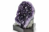 Deep Purple Amethyst Geode With Wood Base - Uruguay #360463-1